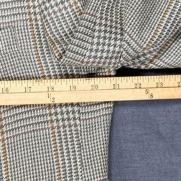 Brooks Brothers Blazer Mens 39R Tan Silk Wool Houndstooth Plaid Preppy Chic Coat - Picture 10 of 16